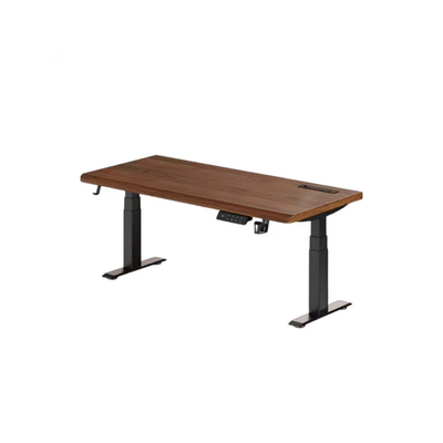 电脑桌电动升降桌实木橡胶木