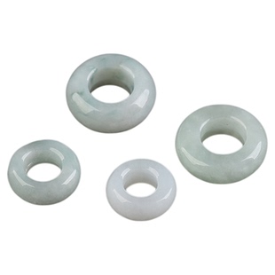 13-天然A货翡翠绿白圆环跑环散珠手串隔圈男女士diy手工手链项链