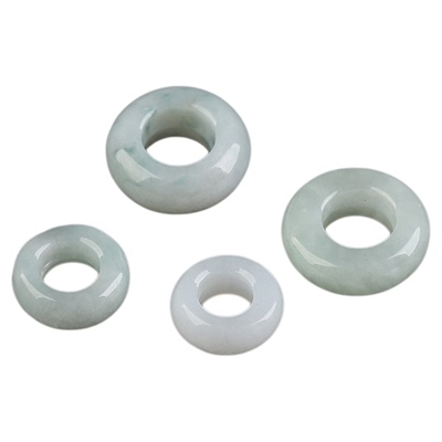 天然A货翡翠绿白跑环散珠手串