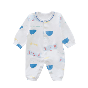 0一3-6个月婴儿秋季连体衣睡衣纯棉男女1岁宝宝衣服秋装哈衣爬服7