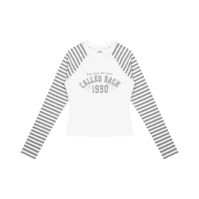 CalledBack条纹长袖T恤女上衣