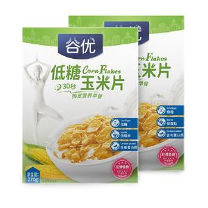 谷优低糖低脂玉米片270g*2盒营养早餐即食冲饮谷物麦片