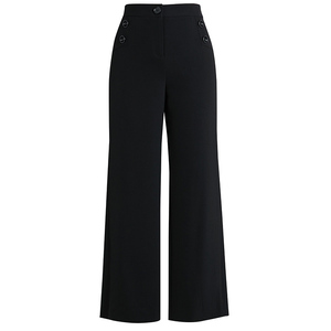 海兰丝春新款显瘦百搭宽松直筒裤垂坠黑色休闲喇叭裤阔腿裤女