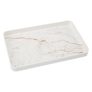 北欧轻奢长方形托盘密胺酒店客厅收纳盘家用杯盘仿大理石纹塑料盘