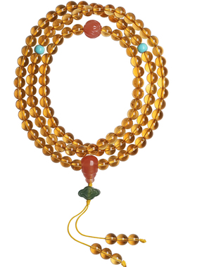 千翠坊天然黄水晶108念珠