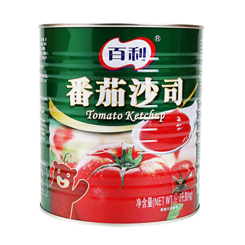 百利番茄沙司3kg*6大桶装整箱商用蕃茄酱意面手抓饼汉堡薯条蘸酱