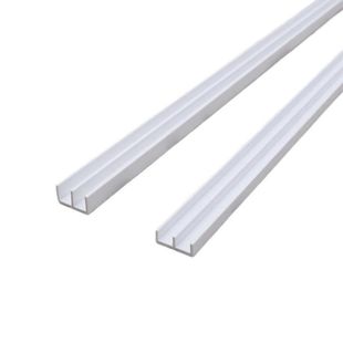 PVC塑料轨道双槽塑料山形轨道鱼缸轨道玻璃移推拉门滑轨型槽加厚