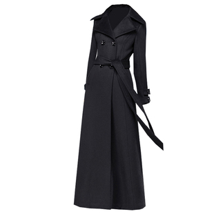 黑色羊绒大衣女长款冬新款收腰显瘦加厚保暖高档洋气中长毛呢外套