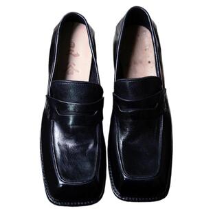 Loafer日潮方头Y2K 昱谷®洗水鞣制马皮便鞋暗黑先锋固特异乐福鞋