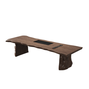 现代简约实木茶桌椅组合新中式大板茶台办公室泡茶桌2025新款高端