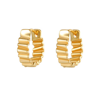 HALYROLS/海丽珞思S925银欧美小众褶皱耳圈耳扣女冷淡风时尚秋冬