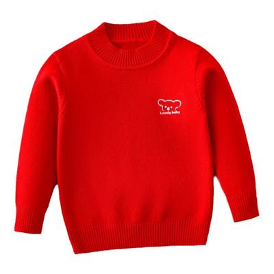 男童毛衣儿童秋冬季半高领针织衫中小童女宝宝纯棉打底衫加绒加厚