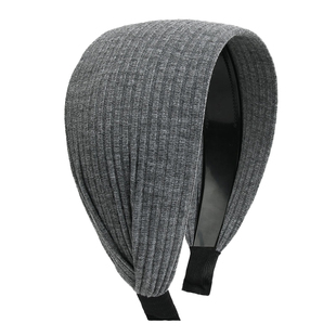 易梦玲同款发箍女高颅顶宽边针织坑条头箍显脸小灰色加宽发捆发带