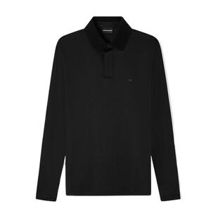 EMPORIO ARMANI/阿玛尼春夏新款男士翻领长袖正肩商务凉感Polo衫
