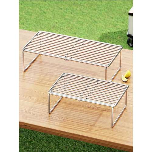 户外加长款不锈钢炉头支架便携式露营套锅烤盘支架烤网烧烤架收纳