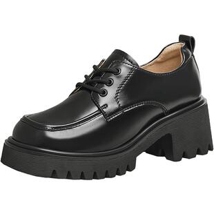 天美意厚底增高学院JK小皮鞋牛津鞋女复古单鞋春新款CHO34AM5