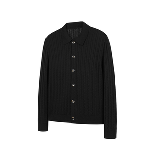 paris style拉夫风polo领纽花针织衫上衣老钱风休闲纽扣毛衣开衫