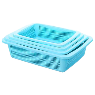 收纳篮文件筐收纳玩具零食筐桌面收纳篮洗菜塑料沥水篮长方收纳盒