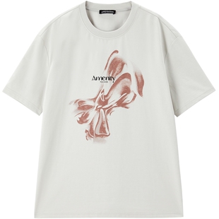 【商场同款】凉感抗菌太平鸟蝴蝶结纹样25秋季新短袖T恤A1CNF3P38