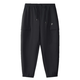 FILA FUSION斐乐潮牌梭织长裤男2025冬季新款时尚休闲宽松收口裤