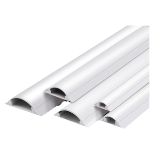 阻燃明装PVC弧形线槽电线隐形明线户外走线槽白色配件弯头电线槽