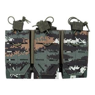 激光三联弹夹包快拔弹夹袋 通用战术背心附件包 军迷Molle弹夹包