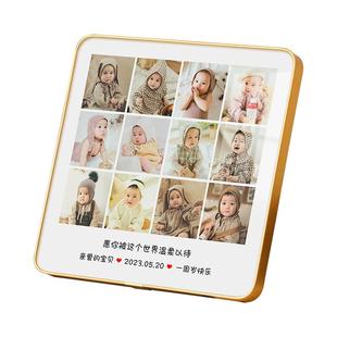 周岁相框照片打印宝宝12个月成长一周岁生日纪念相框定制摆台创意