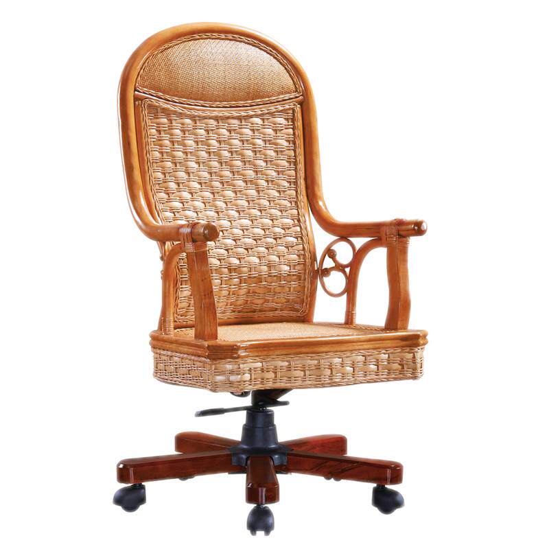 亚发家居藤椅摇椅藤编织办公椅老板椅天然真藤实木大班椅厂家直销