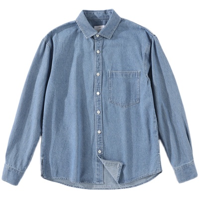 牛仔布外套休闲长袖复古衬衫