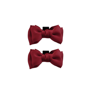 红色蝴蝶结儿童发夹边夹侧边高级感女童公主头抓夹半扎发夹子头饰