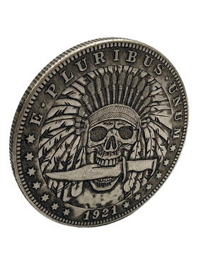 骷髅天使雕刻硬币爱情复古