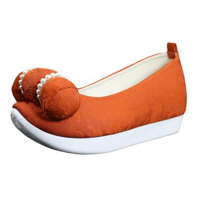 内增高手工串珠亚麻汉服鞋