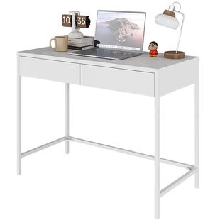 YDD拾光铁艺书桌白色 家用学习电脑桌子 卧室全金属梳妆台带抽屉