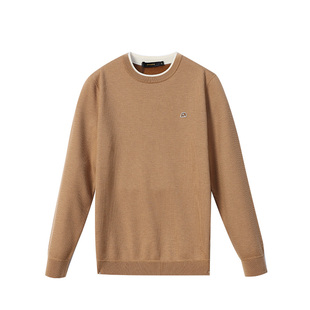 商城同款杰尼威尼含桑蚕丝圆领针织衫男秋冬新款宽松毛衣长袖上衣