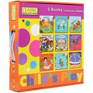 小彼恩图书 点读版 韵文歌谣儿歌洞洞书 Child's Play 橙盒9册 英文原版绘本 毛毛虫点读笔配套书 英语启蒙