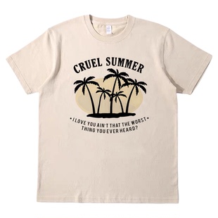 Taylor Swift cruel summer霉霉残夏 短袖男女宽松复古T恤美式tee