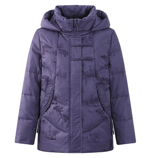 恒源祥集团Fazeya女羽绒服中老年妈妈装中长款奶奶白鸭绒保暖外套