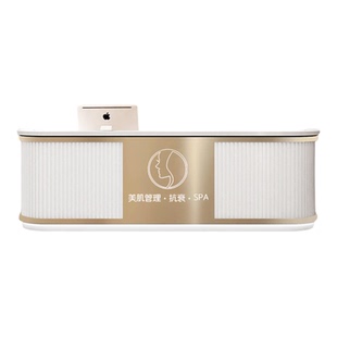 轻奢不锈钢收银台皮肤管理美容院口腔牙科诊所吧台公司前台接待台