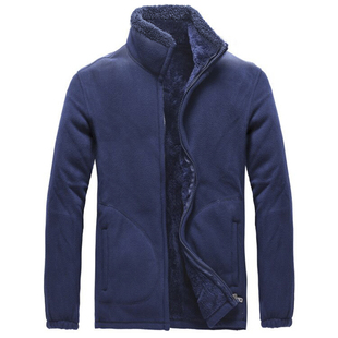 抓绒衣男加绒加厚冬季保暖摇粒绒户外开衫双面绒大码冲锋卫衣外套