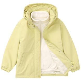 笛莎风衣女童秋冬季新款中大童冲锋女孩儿童加绒加厚衣三合一外套