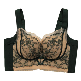 安琪儿内衣女无钢圈薄款大胸显小聚拢收副乳调整型文胸罩2806BC杯