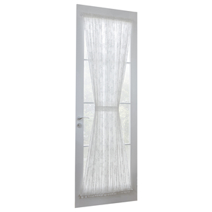 简美窗纱定制玫瑰提花磨毛窗纱隔断玻璃门绷纱阳台门帘透光白纱帘