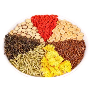 罗汉果菊花枸杞决明子茶金银花熬蒲公英夜清烟去抽火气养生茶茶包