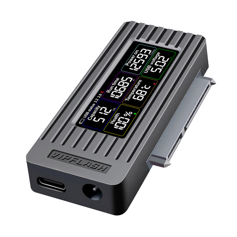 VIPFLASH易驱线sata转usb3.2硬盘数据转接线数显外置2.5/3.5英寸