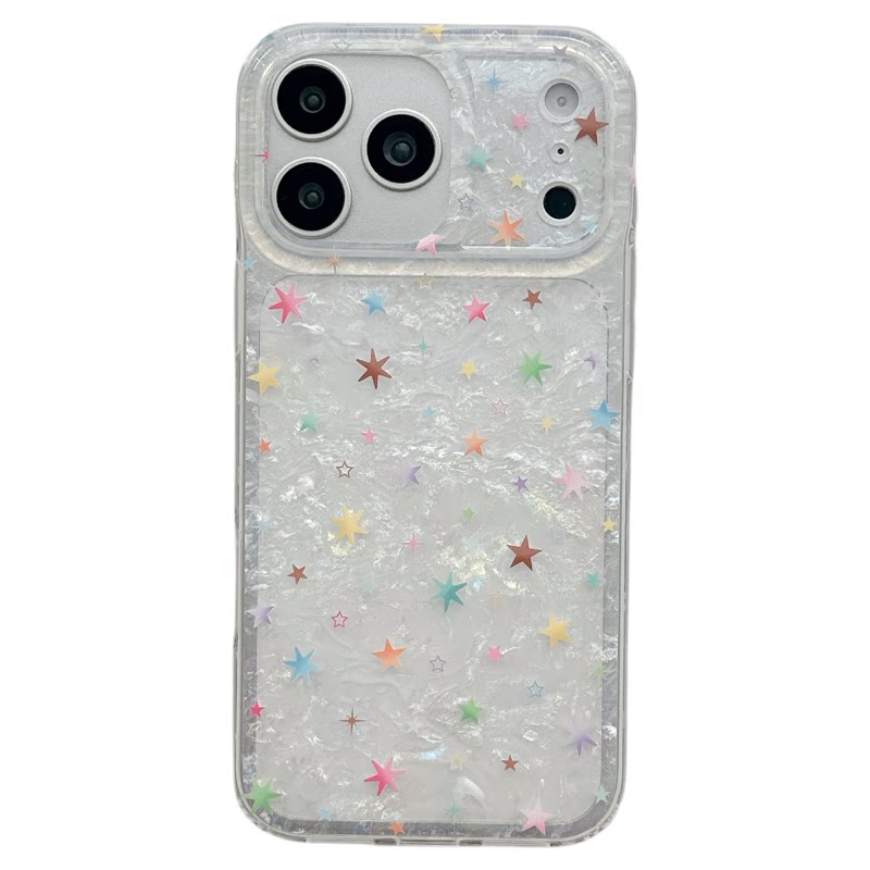 MoreRex ins多巴胺彩色贝壳纹星星适用苹果18手机壳iphone17promax新款18pro带挂绳15防摔保护套14全包16女款