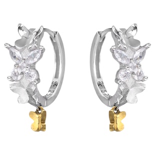 纸醉金蝶系列 原创小众蝴蝶耳环女镶钻吊坠小耳扣高级感新款耳饰