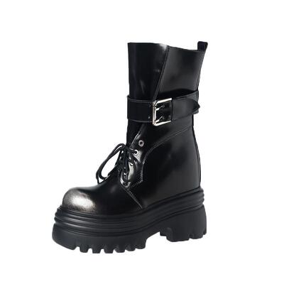 夏柏姿大头14cm内增高马丁靴