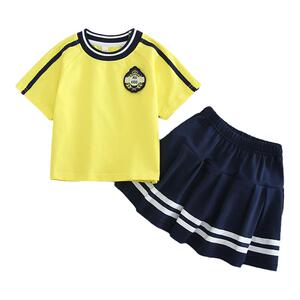 校服园服黄色英伦纯棉套装