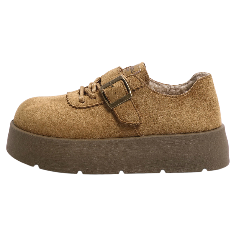 环球复古加绒勃肯鞋女款2025秋冬季新款厚底增高棉鞋百搭休闲女鞋