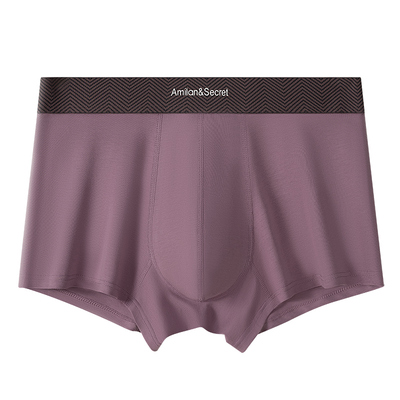 百分百感觉 新款莫代尔柔软棉 简约纯色无痕百搭舒适男士内裤平角